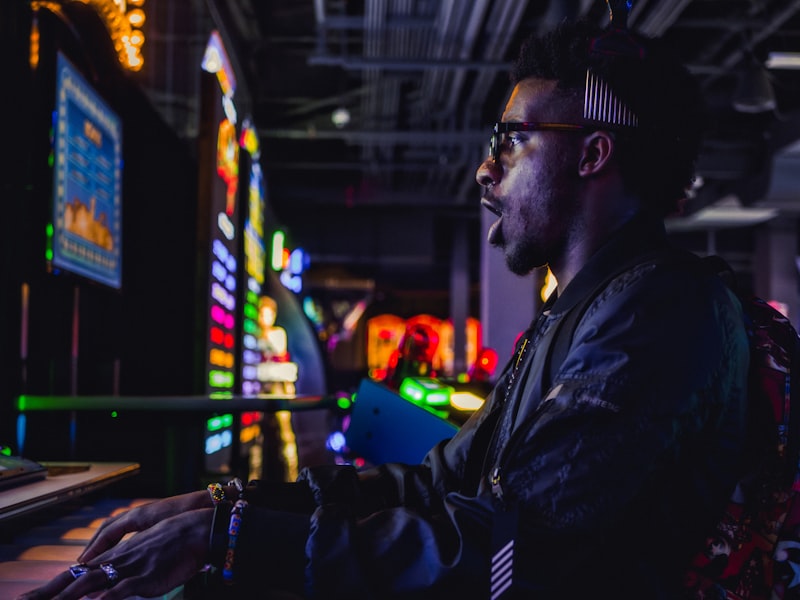 Rows of pink gaming booths